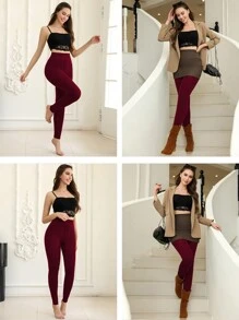 1 pezzo Collant termici imbottiti da 2000D, collant da donna ad alta elasticità con 2 stili di indossamento, leggings colorati adatti per Ognissanti e Natale