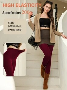 1 pezzo Collant termici imbottiti da 2000D, collant da donna ad alta elasticità con 2 stili di indossamento, leggings colorati adatti per Ognissanti e Natale