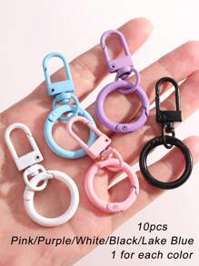 beadia 2/10 件合金喷漆钥匙扣带钥匙圈，适用于项链和珠宝制作的 DIY 手工艺品（1/5 金属钥匙扣 + 1/5 C 形钥匙圈）
