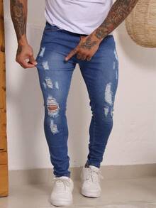 Men's Skinny Jeans Super Elastane - Rửa trung bình - Xem 2