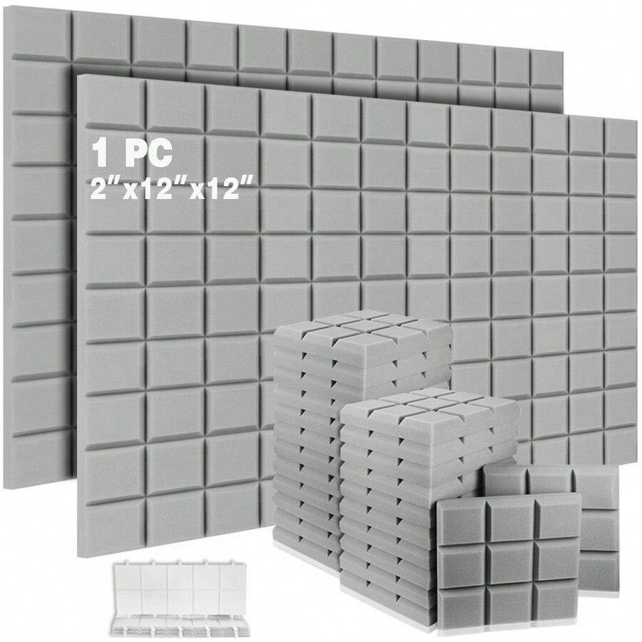 1Pc, 12Pcs, 24Pcs, 12x12x2 Inches Sound Proof Wall Panels Acoustic Foam