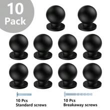 6 Packs/10 Packs Matte Black Kitchen Cabinet Knobs Brushed Gold Drawer Knobs Round Ball Knobs, Brushed Brass Dresser Knobs Metal Cabinet Handles For Desk Drawer Pulls