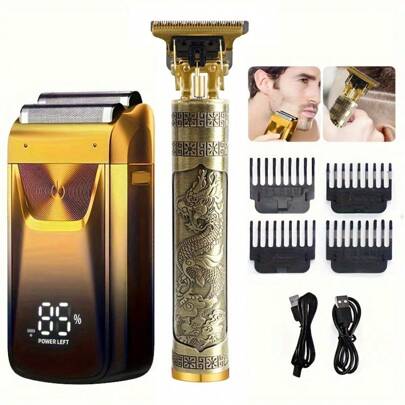 Electric Razor Shaver, Beard Trimmer Hair Trimmer Shaving Kit, Foil Shaver Barber Clipper For Men, Men's Grooming Kit, Holiday Gifts For Him Battery Capacity 600mAh