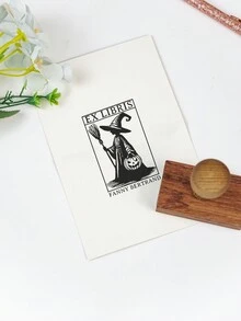 Con dấu sách Halloween tùy chỉnh, tấm bìa sách, quà tặng cho giáo viên - Màu Khaki - Xem 9