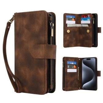 Funda de cartera con ranuras para tarjetas y cordón, con protección contra caídas, compatible con iPhone, Galaxy, Pixel, resistente al agua, a golpes, a caídas y a arañazos, con cobertura completa