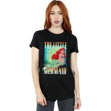 Disney The Little Mermaid Womens/Ladies Ariel Montage Cotton Boyfriend T-Shirt (Black) - 黑色 - 查看 1