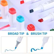 TOUCHNEW 30/60/80/168 Colors Alcohol Markers Brush Tip For Drawing & Sketching - Stunning Dual Tip Coloring Markers For Adults And Artists - Alcohol Based Drawing Markers Coloring Set For Painting Back To School - Multicolor - View 6