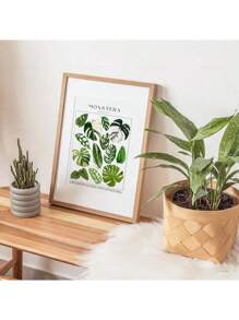 1 Stück tropische Pflanzenidentifikations-Poster, botanische Wandkunst Leinwandgemälde, florale Bilder, Blätter Muster für Wohnzimmer Wohndekoration ohne Rahmen
