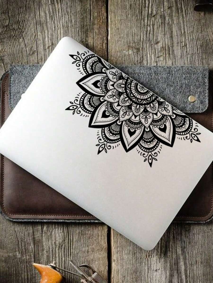 1pc Mandala Flower Pattern Artistic Sticker, PVC Material Self-Adhesive DIY Notebook Sticker, A Great Gift To Decorate Notebook And Laptop - Multicolor - View 1