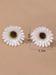 1 对时尚向日葵耳坠，适合女士日常装饰情人节 - 金黃色 - 查看 7