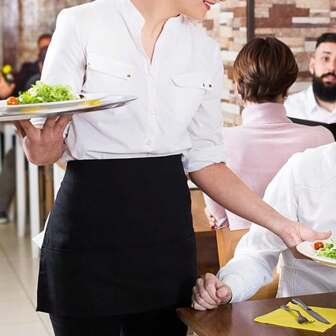 1pc/5pcs Waist Apron With 3 Pockets,Waitress Uniform Apron,Half Apron For Kitchen,Cooking,Restaurant,Cafe,Bar,Waiter Apron Short Waist Apron With 3 Pockets,Server,Bartender,Chef Apron