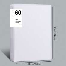 Carpeta protectores de hojas transparentes de 60 páginas A4, con páginas internas transparentes para almacenamiento de documentos. - Blanco - Ver 2