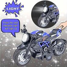 Moto 1:12 Échelle Jouet de moto avec son et lumière, jouet de moto en alliage moulé, Anniversaire, Noël, Rentrée des classes