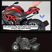Moto 1:12 Échelle Jouet de moto avec son et lumière, jouet de moto en alliage moulé, Anniversaire, Noël, Rentrée des classes