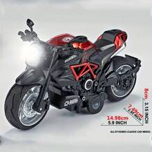 Moto 1:12 Échelle Jouet de moto avec son et lumière, jouet de moto en alliage moulé, Anniversaire, Noël, Rentrée des classes