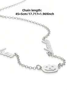 1pc Personalized Halloween Silver Gold One Name, Two Names, Three Names Family Party Style Jewelry Souvenir Gift (Custom Remarks In English Only, Other Languages Will Be Translated Into English)