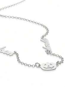 1pc Personalized Halloween Silver Gold One Name, Two Names, Three Names Family Party Style Jewelry Souvenir Gift (Custom Remarks In English Only, Other Languages Will Be Translated Into English)