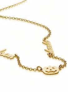 1pc Personalized Halloween Silver Gold One Name, Two Names, Three Names Family Party Style Jewelry Souvenir Gift (Custom Remarks In English Only, Other Languages Will Be Translated Into English)
