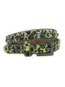 Women Fashion Rivet Rhinestone Studded Casual Belt, Men Street Punk Hip Hop Style PU Leather Plus Size Waist Belt For Jeans Halloween Fall, Autumn, Halloween