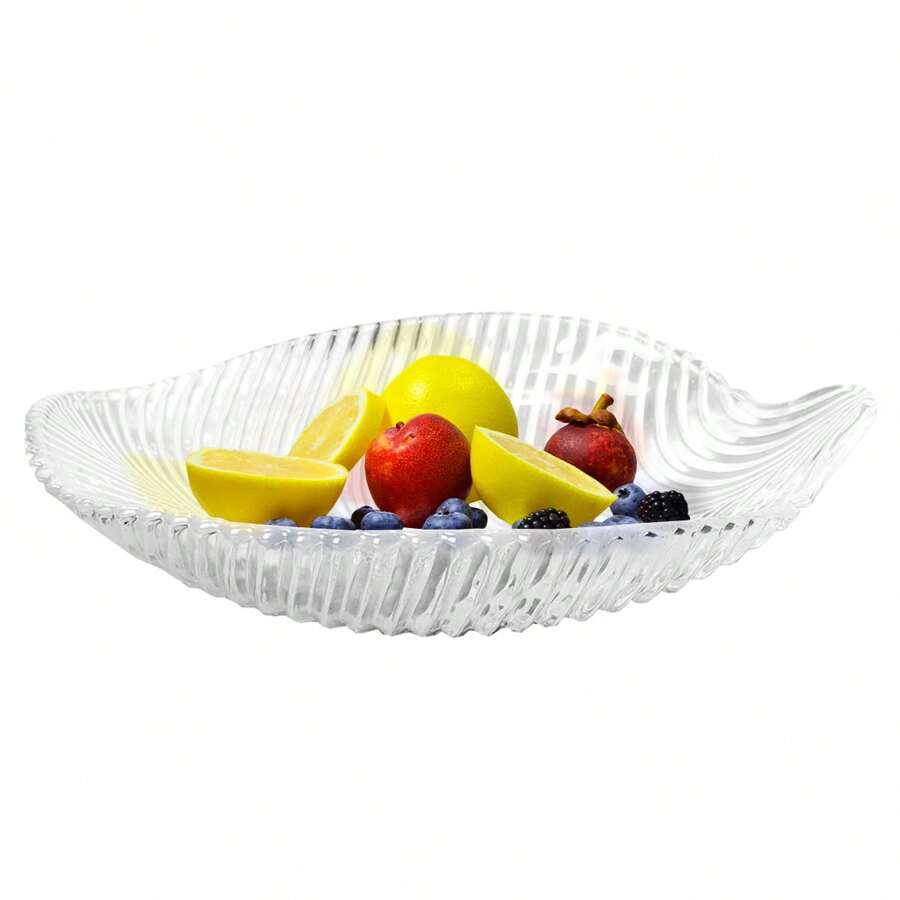 Glass Fruit Bowl Leafs 23cm Collection - Dolce Home - 無色 - 查看 1