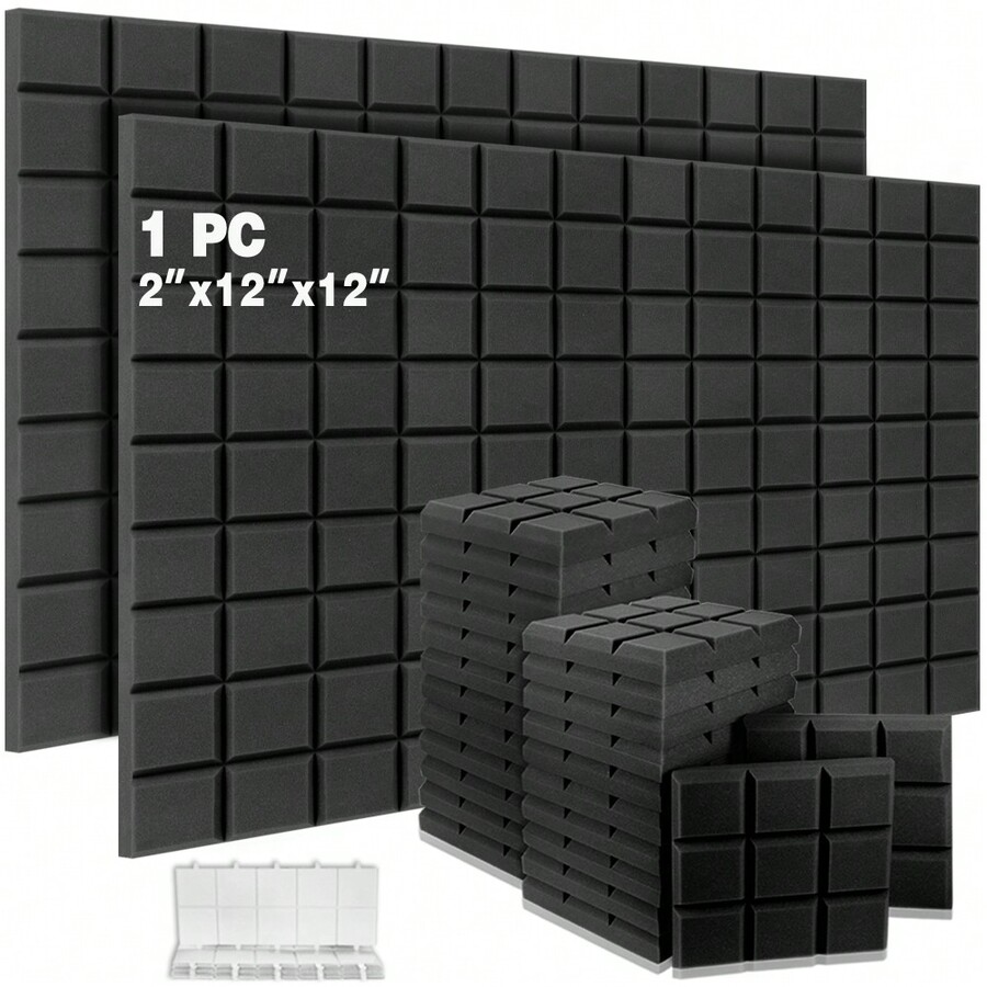 1Pc, 12Pcs, 24Pcs, 12x12x2 Inches Sound Proof Wall Panels Acoustic Foam