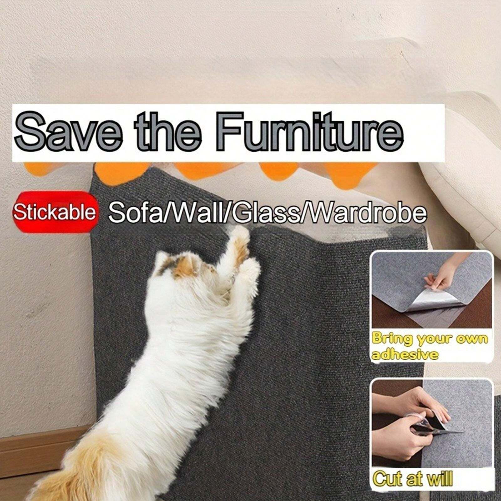 Durable Cat Scratching Mat WallMounted, NonShedding Fiberboard
