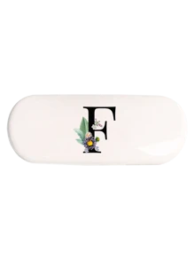 1个白色纯色眼镜盒，全新简约设计，便携，防水防尘（小巧，塑料材质）。A-Z字母硬壳眼镜盒，花卉图案，字母吊坠眼镜盒，适用于太阳镜和近视眼镜。 - 白色 - 查看 22