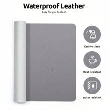 Large Leather Desk Mat Writing Mat PU Leather Desk Mat Wear-Resistant Waterproof High Temperature Leather Desk Mat Computer Keyboard Integrated Desk Mat Large Mouse Pad Laptop Gaming Table Mat High-End Desk Mat Leather Back To School Gaming Mouse Pad Desk Accessories Office Supplies Office Office Desk Accessories Mousepad Mouse Pad For Desk - Light Grey - View 5