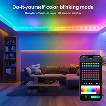 Smart Fairy String Lights, 16.4/33/66 Ft Color Changing Christmas Tree Decorative Lights, Music Synchronization, APP Control And Remote Control, Suitable For Indoor, Outdoor, Halloween, Christmas, Holiday Party Decorations, More Discounts For Multiple Pieces - 皮革燈串 - 查看 7