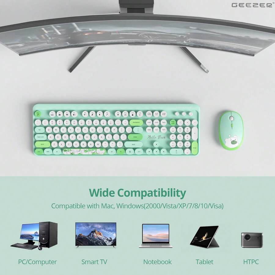 JOMAA 2.4G Wireless Keyboard And Mouse Combo Silent Design Keyboard