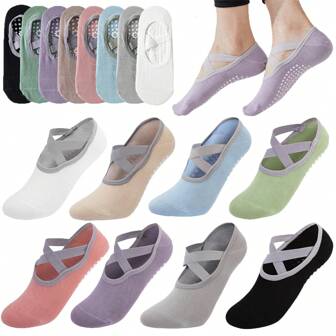 1 paar professionele vrouwen yoga sokken siliconen antislip ballet pilates sokken vrouwen rugloze ademende bandage dans sportsokken