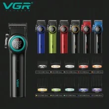 VGR 毛发修剪器 9000RPM 毛发修剪器 无绳专业可充电 21 档速度可调毛发修剪器 阿根廷国家队官方授权经销商 V-001 - 紅色 - 查看 3