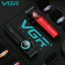 VGR 毛发修剪器 9000RPM 毛发修剪器 无绳专业可充电 21 档速度可调毛发修剪器 阿根廷国家队官方授权经销商 V-001 - 紅色 - 查看 7