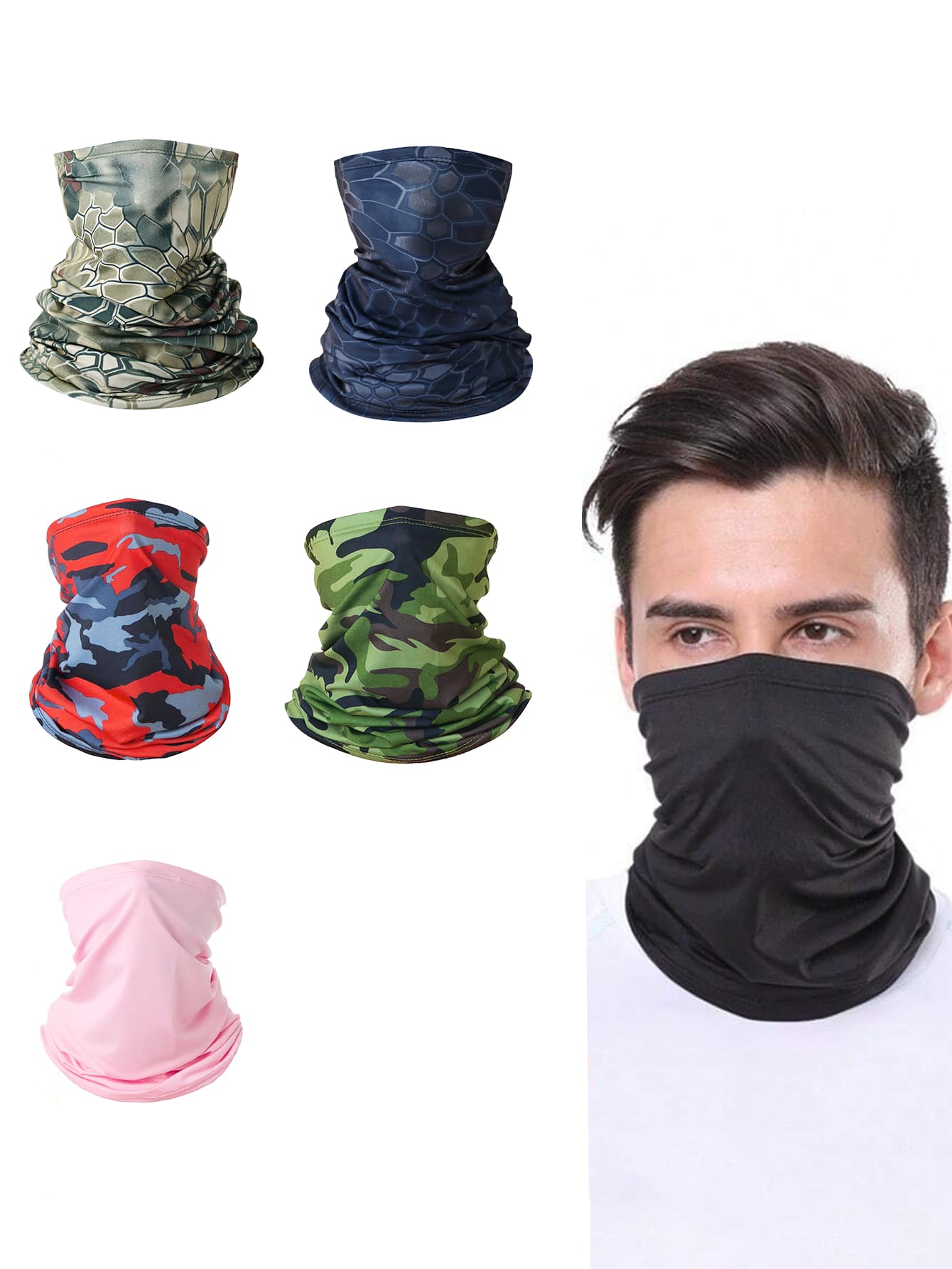 1PC Băng Lụa Khăn Quàng Ma Thuật Cổ Tem Mạc Đi Xe Đạp Mặt nạ Thể Thao Mũ Nón Trượt Tuyết - Nhiều màu - Xem 1