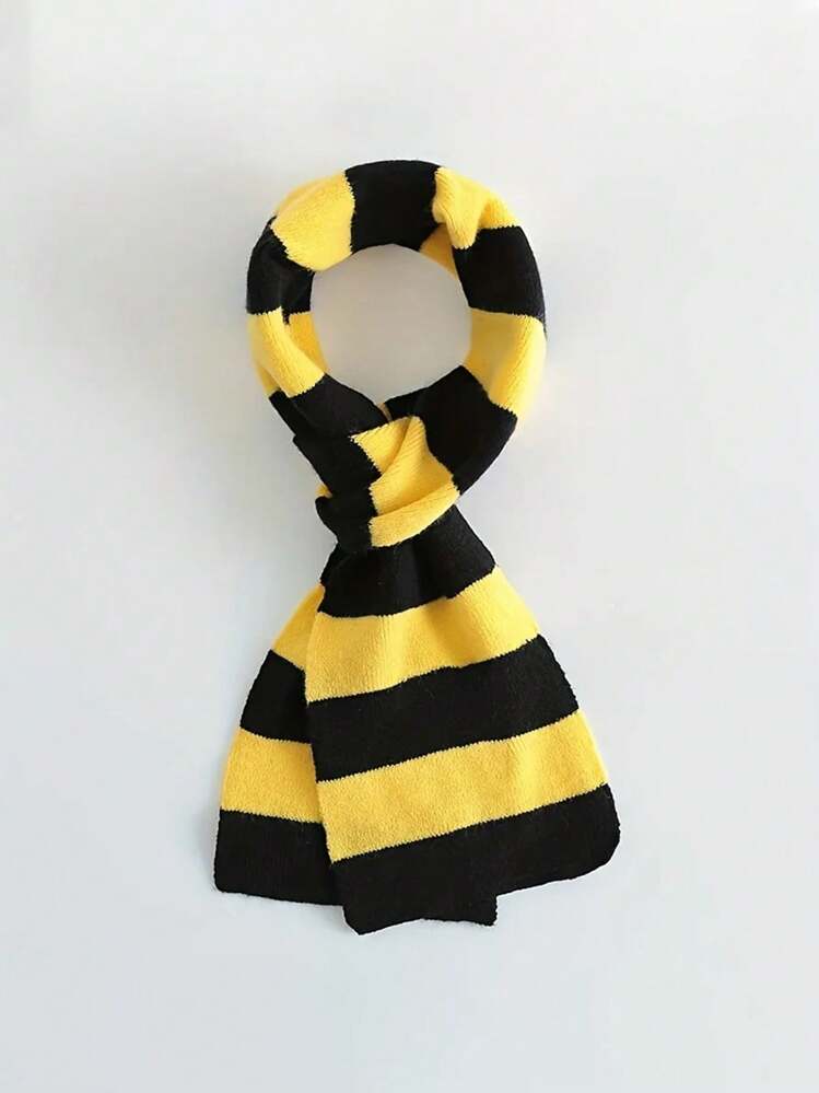 1 pieza Bufanda larga de cachemira artificial a rayas versátil de otoño e invierno con estilo universitario - Joyería y accesorios, adecuada para fiestas de cosplay de Halloween. - bufanda - Ver 11