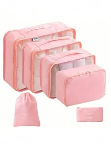 Bộ 6/7/8 túi đựng đồ du lịch di động - Sắp xếp quần áo, giày dép và đồ lót của bạn một cách dễ dàng - Hoàn hảo để đóng gói hành lý và vali Túi đựng đồ du lịch có in khẩu hiệu di động kèm giày dép, đồ vệ sinh cá nhân và túi giặt Đồ dùng học tập Đồ dùng học tập cho trường học cho sinh viên Trang trí phòng ký túc xá Trang trí phòng ngủ Đồ dùng ký túc xá thiết yếu cho học sinh Giáo viên Khối đóng gói Lưu trữ quần áo Bộ sắp xếp quần áo Bộ túi du lịch Bộ sắp xếp du lịch Đồ dùng du lịch thiết yếu - Hồng - Xem 16