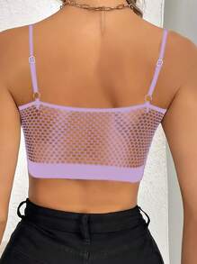 EMUPER 新款性感网纱内衣，时尚火辣女士吊带背心 - 紫色 - 查看 2