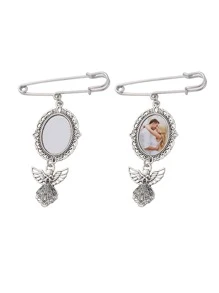 1pc Customized Floral Lapel Pin, Metal Graduation Gift Brooch,Christmas