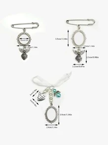 1pc Customized Floral Lapel Pin, Metal Graduation Gift Brooch,Christmas