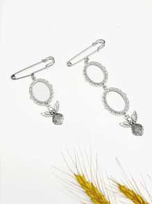 1pc Customized Floral Lapel Pin, Metal Graduation Gift Brooch,Christmas