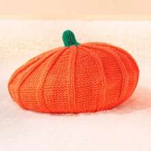 1 件秋冬亲子针织帽，南瓜贝雷帽，可爱又有趣的派对服装，适合圣诞节装扮，圣诞礼物