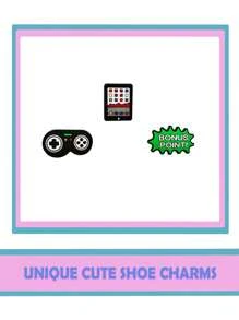 18 pezzi Charm da scarpe a tema giochi per zoccoli e sandali, decorazioni per scarpe di qualità premium, accessori popolari, ottimo regalo per adolescenti, uomini, donne e adulti - Multicolore - Visualizzare 3