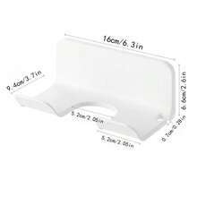 2pcs Hair Dryer Holder Rack, No Drilling Required Bathroom Wall Mount Blow Dryer Organizer Stand - Multicolor - View 12