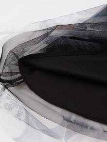 牡丹蝴蝶印花网纱半身裙 - 白色 - 查看 12