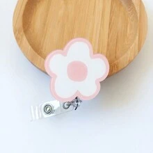 1PC Colorful Flower Nurse Badge Reel Retractable, ID Keychain Card Holder Badge Reels For Medical Professionals School Supplies, Back To School