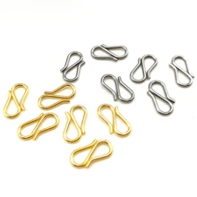 20 pièces Connecteurs en acier inoxydable dorés/argentés en forme de S de 8 mm, fournitures de fabrication de bijoux DIY pour bracelets, colliers, porte-clés, projets d'artisanat