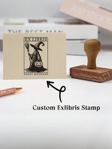 Con dấu sách Halloween tùy chỉnh, tấm bìa sách, quà tặng cho giáo viên - Màu Khaki - Xem 8