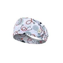Diademas con botón para mascarilla, diademas anchas antideslizantes para enfermeras con protección para las orejas elástica para mujeres, hombres, médicos, sudadera diadema para la cabeza, Halloween