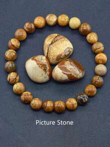 1 件彩色优雅时尚天然石串珠手链，手工珠宝配饰，适合男女、派对、宴会和日常佩戴（随机材质） - 彩色 - 查看 23