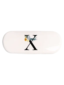 1个白色纯色眼镜盒，全新简约设计，便携，防水防尘（小巧，塑料材质）。A-Z字母硬壳眼镜盒，花卉图案，字母吊坠眼镜盒，适用于太阳镜和近视眼镜。 - 白色 - 查看 29